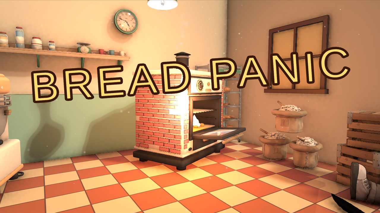 The words Bread Panic falling into the kitchen